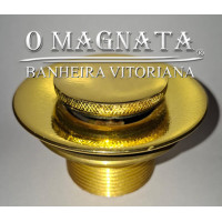 Válvula de Fundo com tampa de rosca, Dourada para Banheira